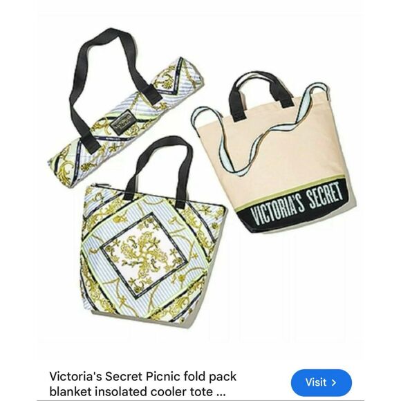 Vintage Victoria’s Secret VS , cooler bag/Pocketbook/tote & packable blanket - Picture 1 of 12